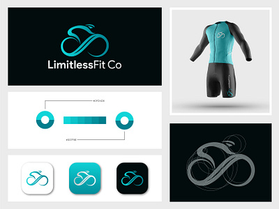 Limitless Fit Logo Design branding creative logo cycling cyclist design fit fitness gym infinity logo logo concept logo design logo maker modern modern logo rebranding sports unique logo wellness yoga