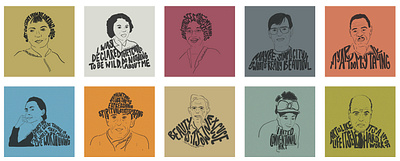 Portraits for Montgomery Museum of Fine Art illustration lettering portraits typography
