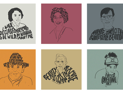 Portraits for Montgomery Museum of Fine Art illustration lettering portraits typography