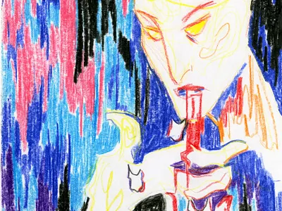 Зубы 2022г 12*16см , бумага, цветные карандаши illustration motion graphics