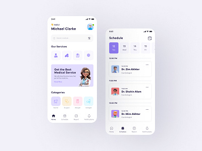 A Helthcare App app healthcare interaction design minimal design uxui