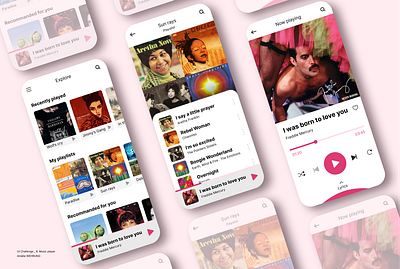 UI Challenge _ 9. Music player app audio branding challenge design interface listen mobile music music app music player musicplayer play player playlist researcher song songs ui ux