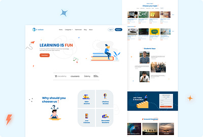 Online Education Website branding design dribbble best shot educational website landing page online education ui web design