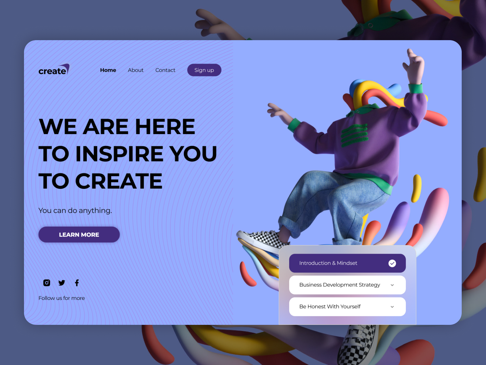 Landing Page Design UI business design growth landing page self development ui ux web design website