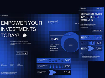 Investments Website UI ai investing asset allocation bonds crowdfunding cryptocurrency etfs finance financial planning fintech investment platform investments market analysis mutual funds online investing portfolio management risk management stocks trading wealth webdesign