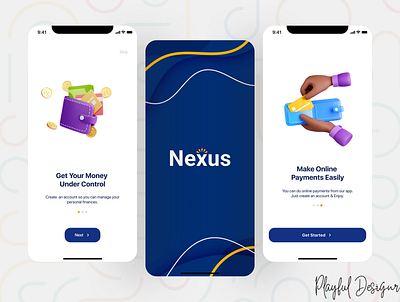 Nexus Fintech App app design figma finance fintech illustration logo mobile app ui ux