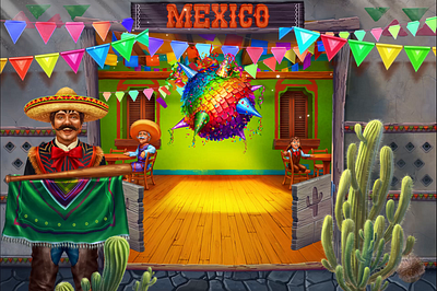 Bonus Round animation for the online slot "Mexico" animation animation art animation design bonus bonus animation bonus art bonus design bonus game bonus round gambling game art game design graphic design mexican animation mexico slot motion graphics nexican themed slot art slot game design symbols animation