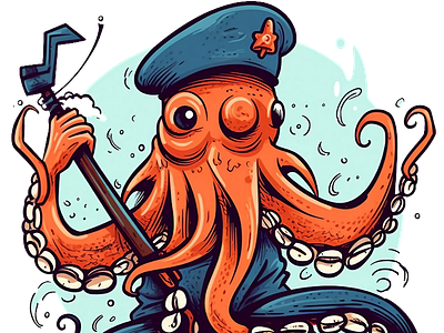 octopus man animal fantasy fishh guard ocean octopus police science fiction sea squid wild animal wildlife