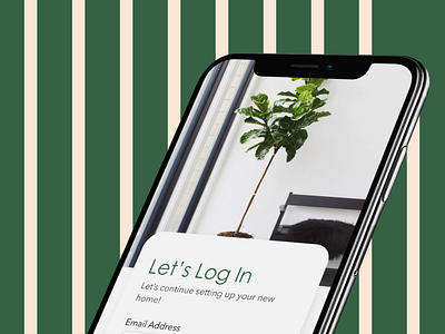 Interior Design App Login app bottomsheet design earth earthy green interior interiordesign login mobile onboarding peace peaceful ui ux zen