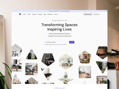 Urban Luxe Hero Section aesthetics agency clean color figma grid hero hero section interior interior design landing layout studio typography webflow