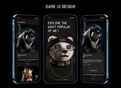 Dark UI Mobile App dark ui design ui design ux design