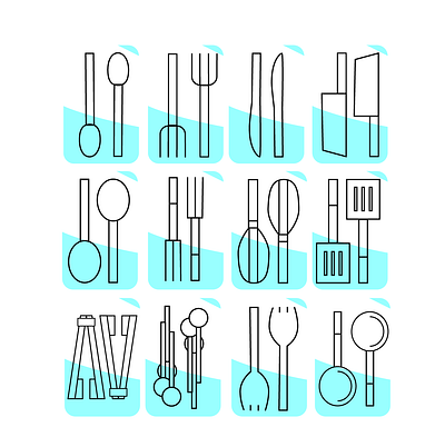 Kitchen Utensils Icons graphic design icons ui vectors web