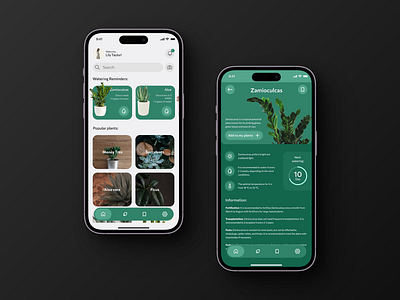 Design for a plant care app app care design figma figmadesign mobile plant plant care plant care app ui uidesign