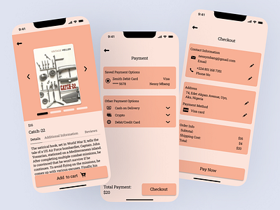 Online Bookstore design mobile view ui