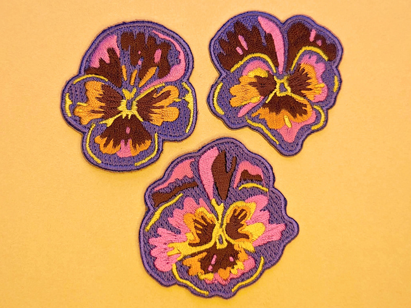 Pansy Patches 70s patches floral illustration pansies pansy patches purple vintage