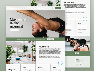 Yoga Studio - Homepage Design branding design fitness homepage landing page ui ux web webdedesign yoga yoga studio