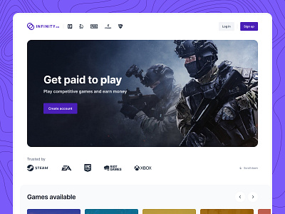 Infinity.gg — E-sports Landing Page Concept app concept csgo cyber cybersport design esport fortnite game gaming gaming app gaming interface landing page league of legends ui uidesign ux valorant web website