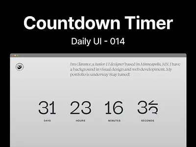 Submission for Daily UI challenge (014) Countdown Timer clarance countdown countdown timer ui daily ui timer ui