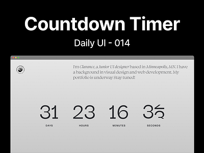 Submission for Daily UI challenge (014) Countdown Timer clarance countdown countdown timer ui daily ui timer ui