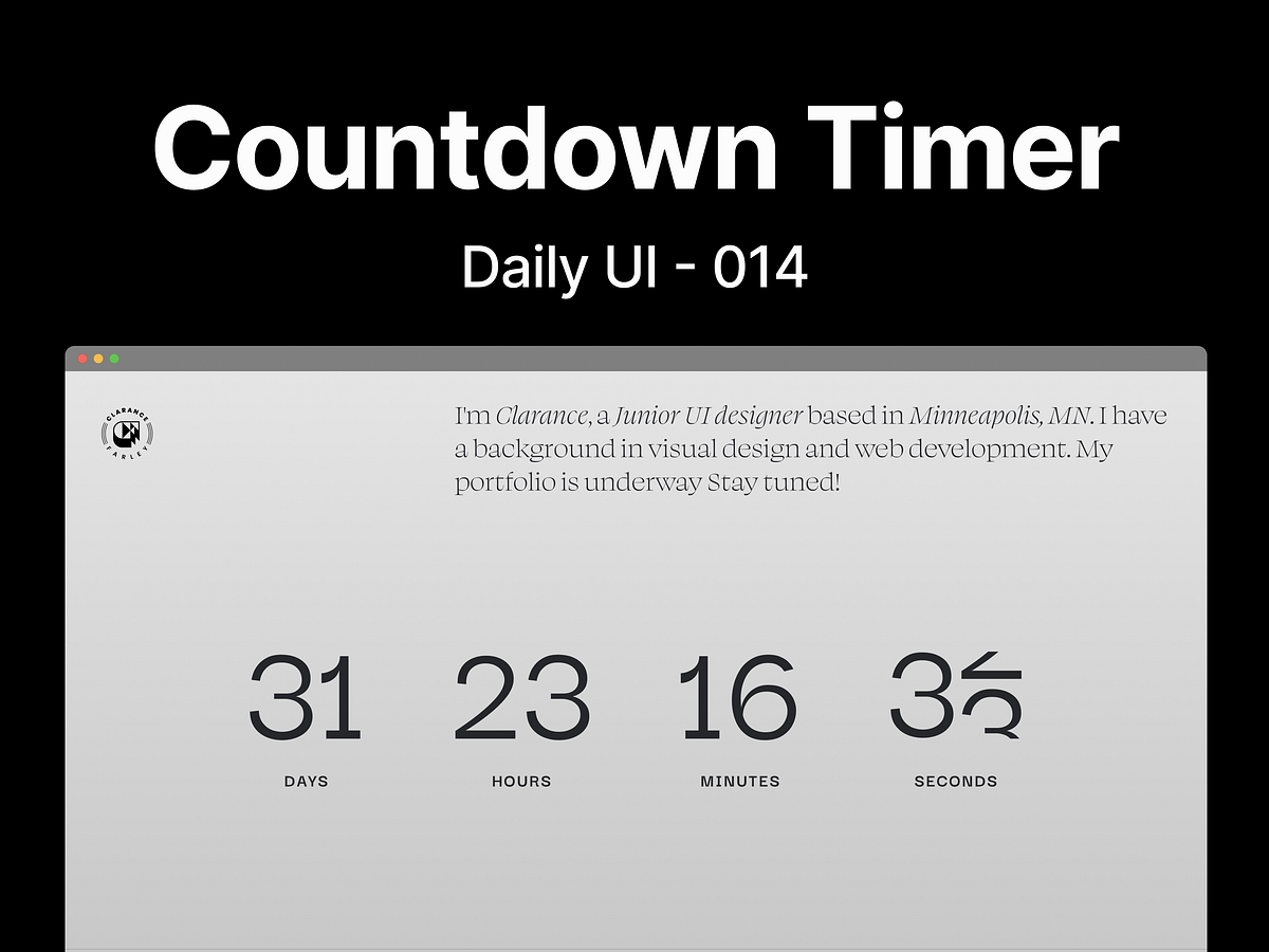 Submission for Daily UI challenge (014) Countdown Timer by Foregroundd ...