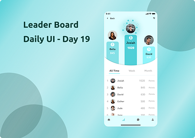Leader Board Daily UI Challenge - Day 19 app design graphic design illustration leader board logo mobile app mobile design typography ui ux vector
