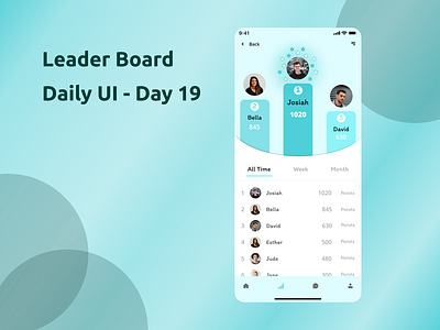 Leader Board Daily UI Challenge - Day 19 app design graphic design illustration leader board logo mobile app mobile design typography ui ux vector
