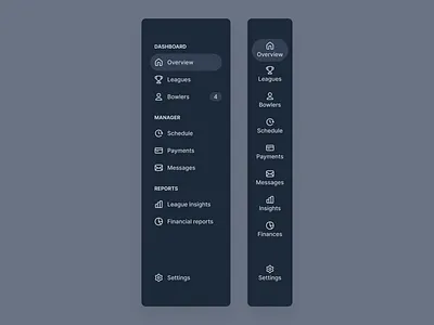 Sidebar Navigation adobe xd bowling branding clean clean ui dark mode design figma graphic design logo modern nav bar navigation product design responsive saas sidebar ui ux website