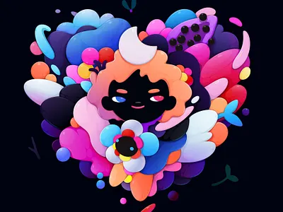 Heart abstract character concept design illustration vector zutto