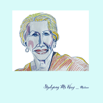 Studying Ms Hay_ Mature character illustration smile woman