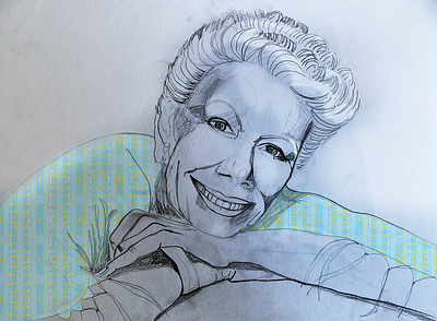 Ms Hay book blonde illustration patterns sketch smile woman