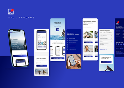 AXL Seguros . Mobile Landing Page aplicativo axa axl blue design insurance seguros ui userinterface