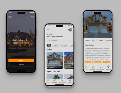 Real Estate App design figma illustration typography ui ui design uiux ux