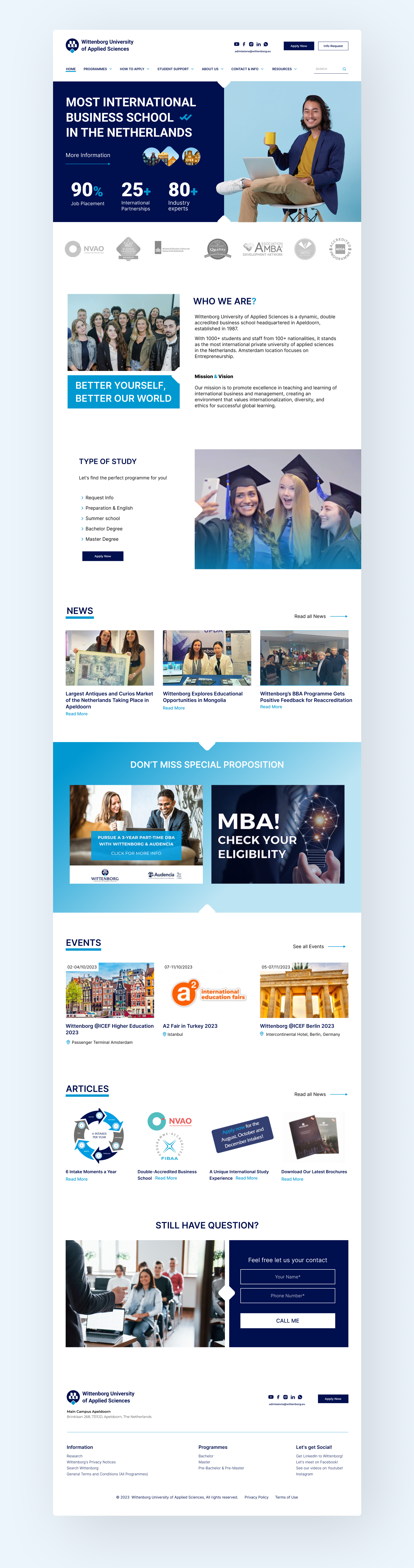 Business School UI adult learning business college course education home page landing page management modern platform programs school startup teaching university web design website