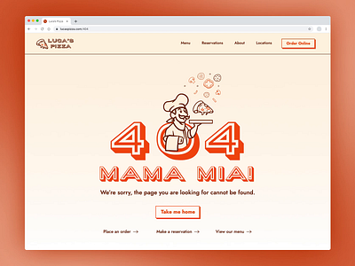 404 Page - Pizza Restaurant 404 404 page animation branding error 404 figma illustration pizza pizza restaurant restaurant restaurant 404 page restaurant website ui ux ux ui web design