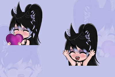 Chibi Emotes | Twitch 2d anime artist chibi commission cute emote emotes emotestwitch graphic designs kick streamers streaming twitch twitchstreamers vtuber