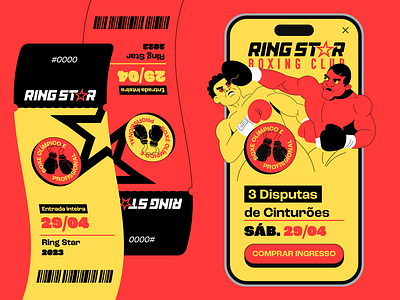 Ring Star boxing club branding graphic design illustration ui