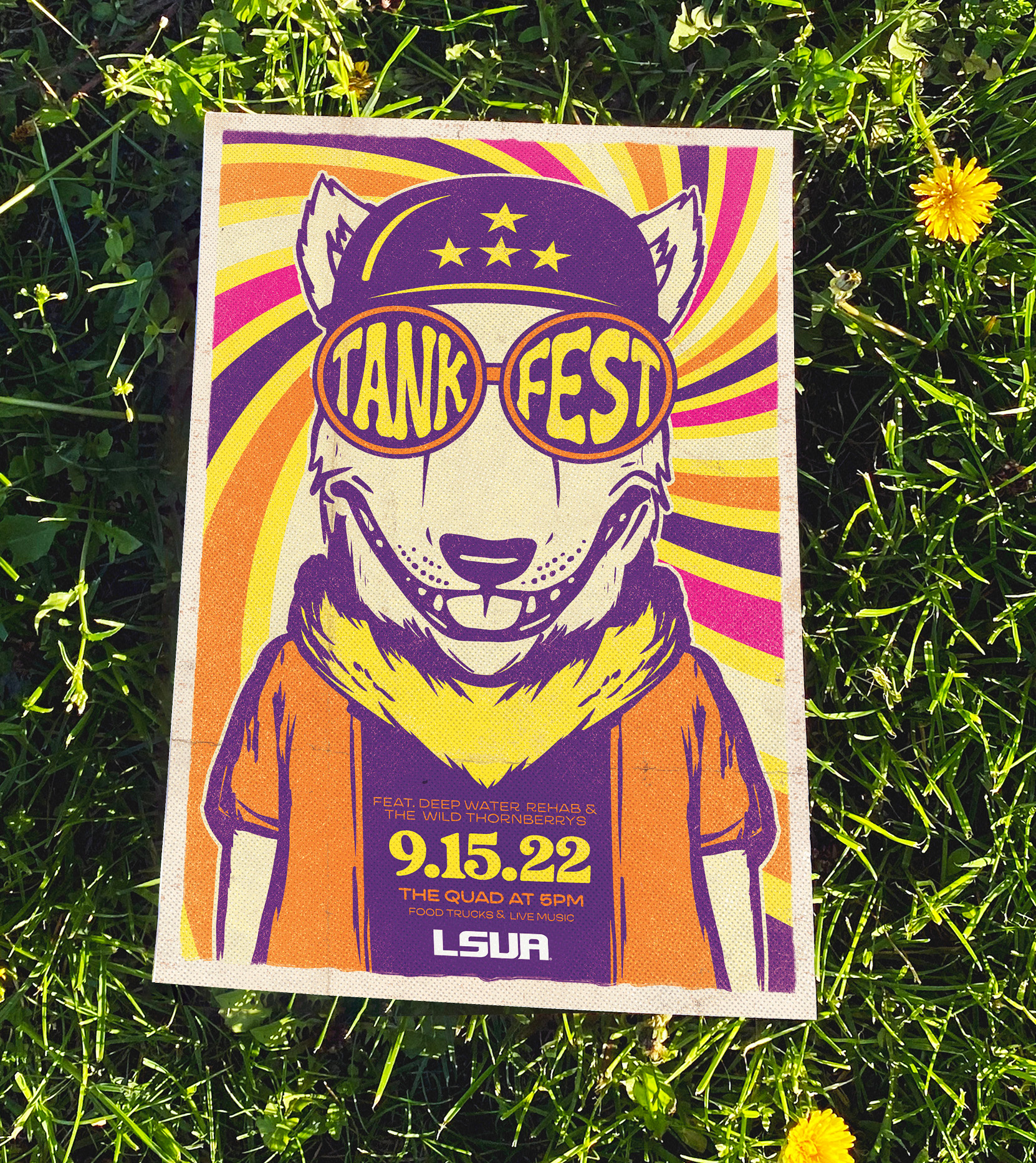 LSUA Tank Fest design event festival graphic design illustration logo logo design louisiana poster t shirt vector