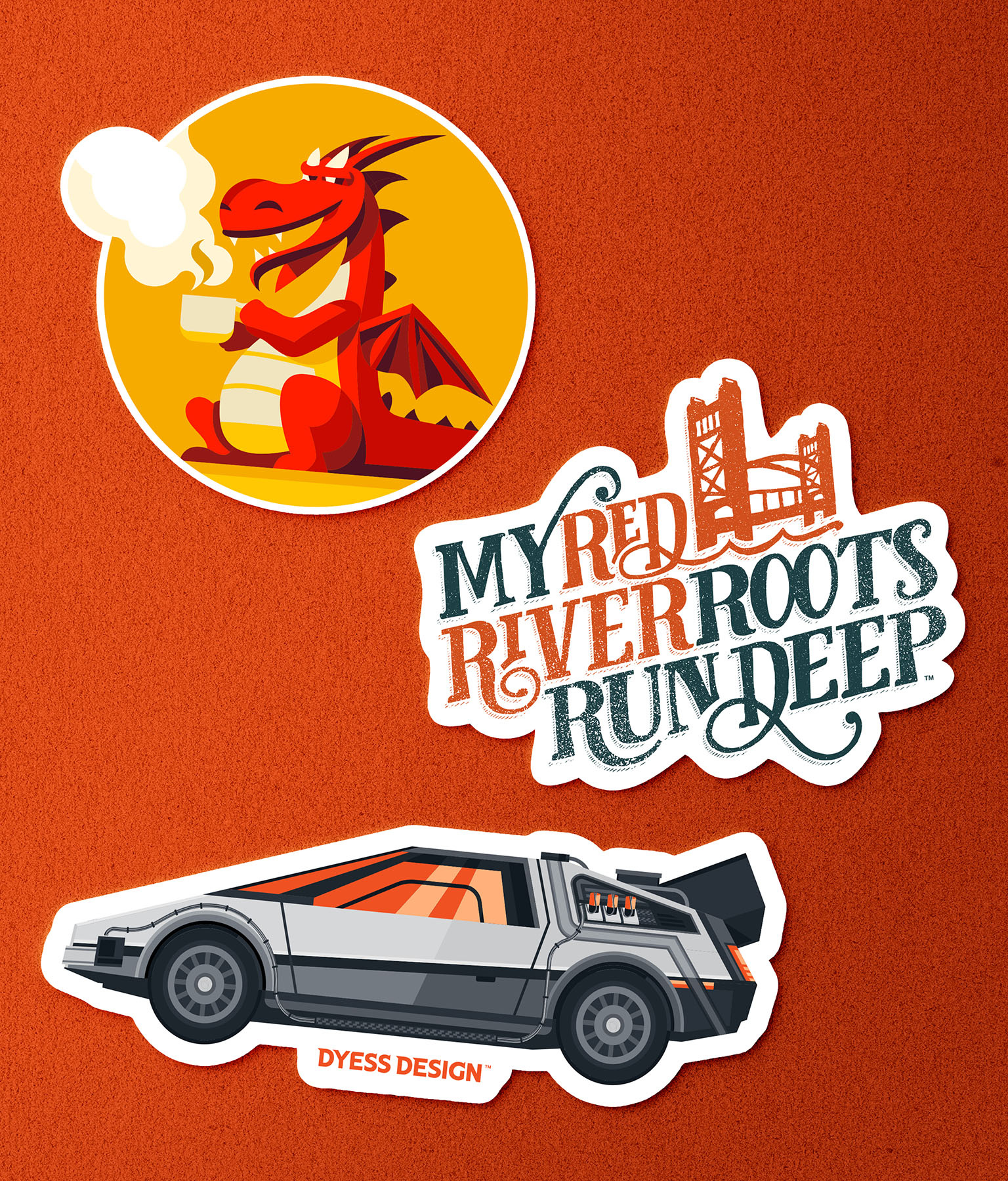 Dyess Design Merchandise design graphic design illustration logo louisiana merchandise stickers vector