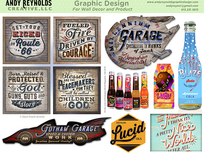 Graphic Design ~ Wall Decor & Labeling digital mockups labeling lettering typography wall decor