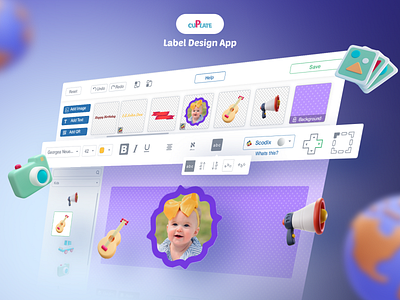 Cuplate - Label Design App cuplate custom label decoration design events label label maker media paper cup paper plate ui ux