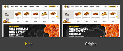 [Copywork Challenge #001] Buffalo Wild Wings homepage UI bduff buffalowildwings copywork dailyui deliveryapp food ui