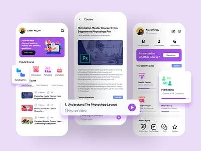 Online Course Mobile App app ui design appdesigninspiration appdesigntrends course app digitaleducation elearning learningapp mobile mobileappdesign mobilelearning online course mobile onlinecourse trend ui ui ui app ui app mobile ui design ui mobile uiux uxdesign