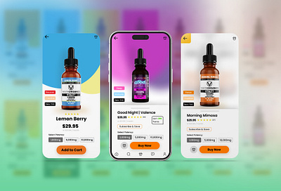 Mobile CBD Shop App UI Design app branding cannabis cbd mobile ui ux