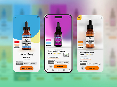 Mobile CBD Shop App UI Design app branding cannabis cbd mobile ui ux