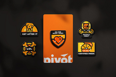 Pivot Merit Badges design enamel pins graphic design illustration