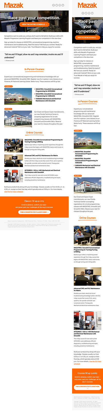 Mazak Courses design email