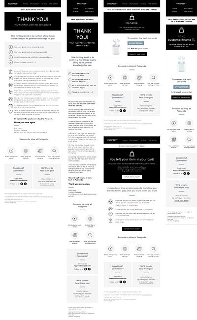 Transactional Emails for Fuzepods email email design