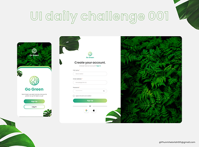 UI Daily Challenge Day 001-005 beautiful design challenge day 001 day 002 day 003 day 004 day 005 design green minimal plants simple ui ui daily uiux ux
