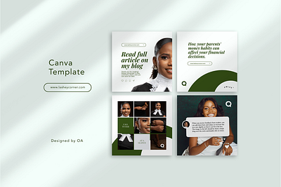 Canva Template - Lashey Corner branding canva designer carousel template design graphic design social media design
