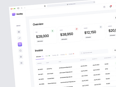 Invoisy - Invoice Dashboard accounting business clean dashboard dashboard ui data finance freelance invoice invoice dashboard invoicing invoicing app online invoice payment product design product ui saas timeline ui web app